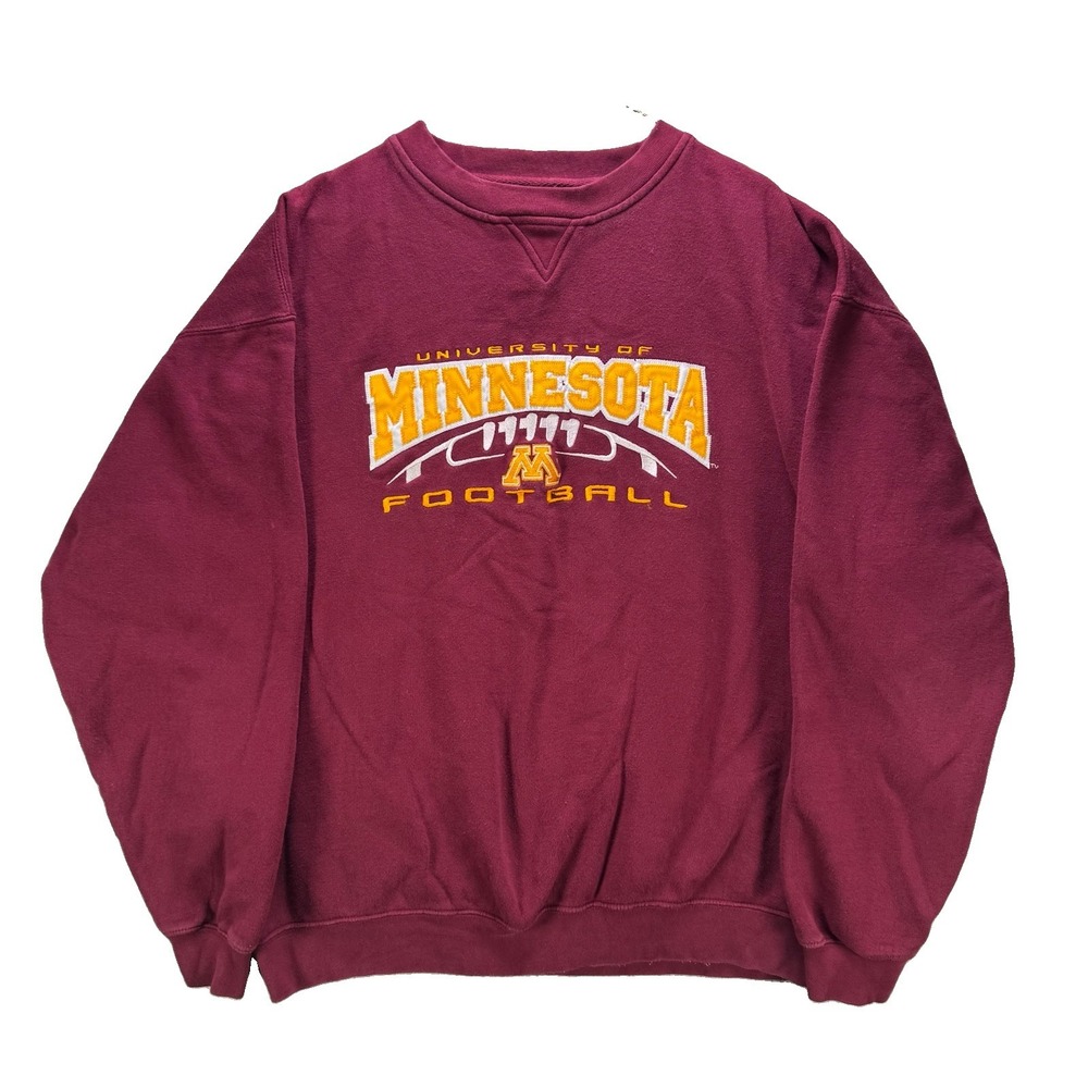 Vintage Minnesota Golden Gophers Sweatshirt Mens XL Maroon Embroidered Football